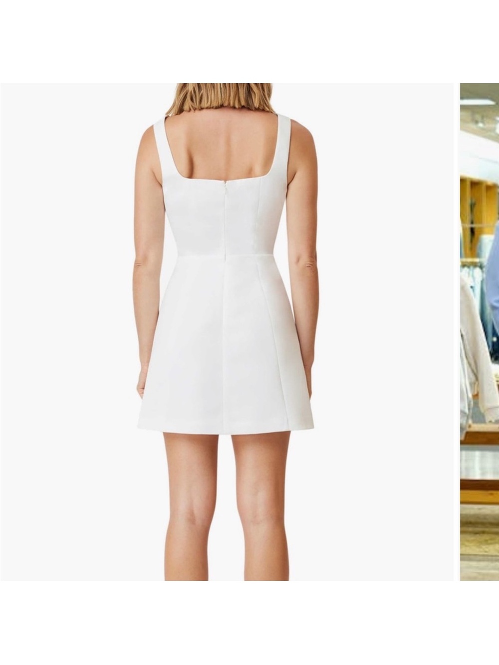 Elliatt Amelie Square Neck Cocktail Mini Dress White L - Picture 2 of 11